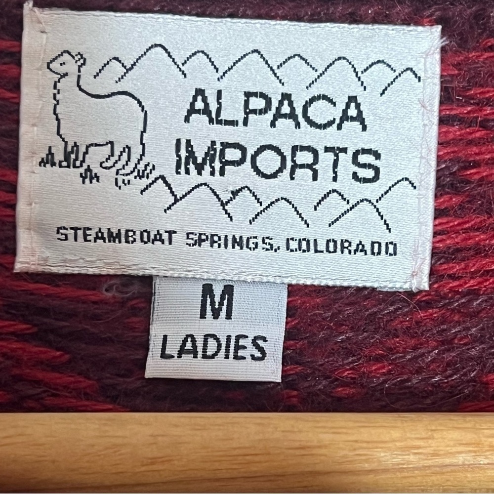 Vintage Alpaca Imports Handmade Knit Cardigan Sweater - Picture 2 of 6